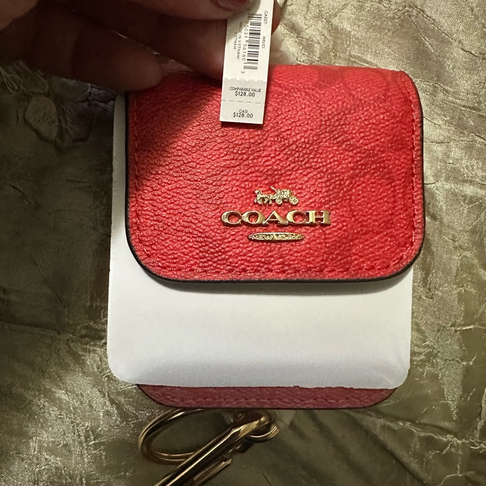 Coach Red Leather Coin Pouch